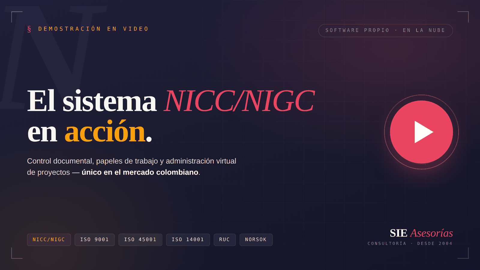 Sistema de Gestión de Calidad NICC - SIE Asesorías